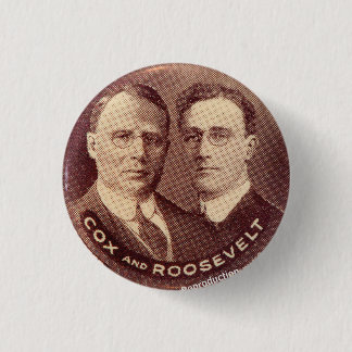 1920 Cox/Roosevelt reproductie Ronde Button 3,2 Cm
