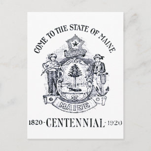 1920 deelstaat Maine Centennial Briefkaart