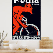 1920 Duivel met fietsen Poster (Keuken)
