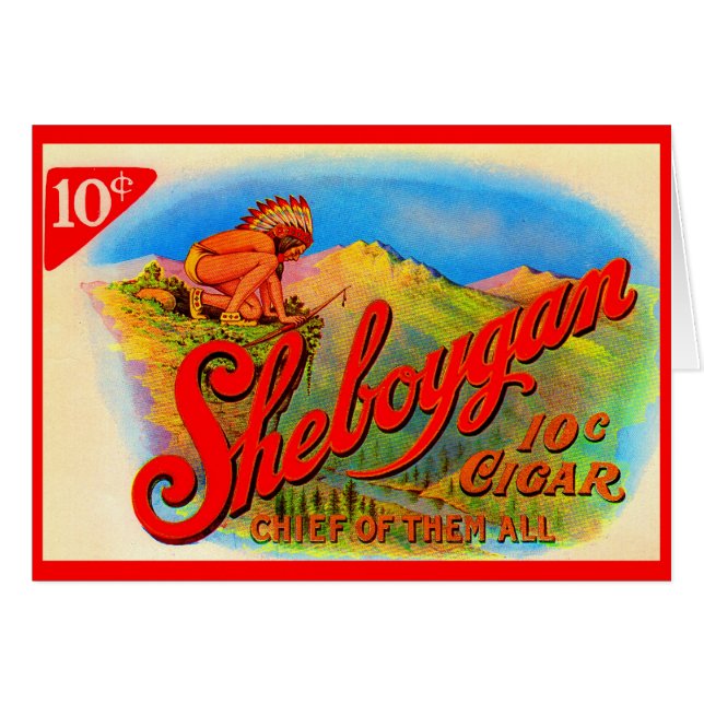 1920-etiket Sheboygan cigar (Voorkant Horizontaal)