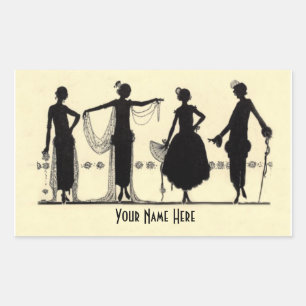 1920 Flapper Mode Silhouet Stickers