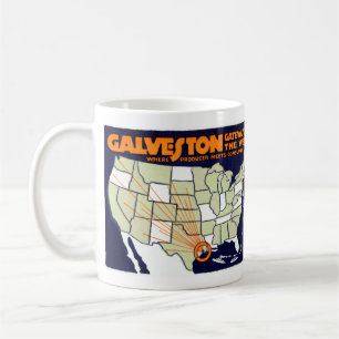1920 Galveston Texas Poster Koffiemok