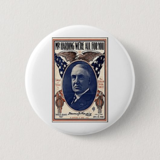 1920 Harding Ronde Button 5,7 Cm (Voorkant)