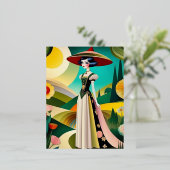 1920. Haute couture  mode Folie Feestdagen Briefkaart (Staand Voorkant)