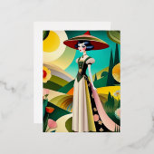 1920. Haute couture  mode Folie Feestdagen Briefkaart (Voorkant / Achterkant)