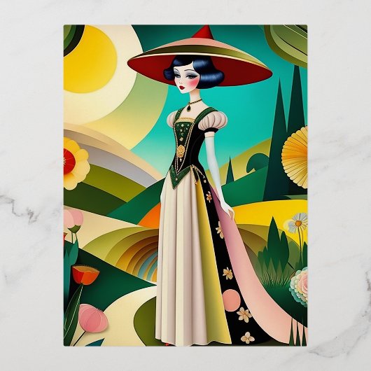 1920. Haute couture  mode Folie Feestdagen Briefkaart (Voorkant)