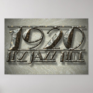 1920 Jazz Tijd Dansstijl Muziek Vintage Billboard Poster
