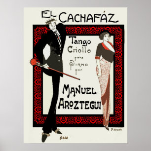 1920  karikatuur Argentinië — Specificaties muziek Poster