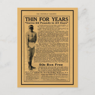  1920-magazine voor gewichtstoename en tijdschrift briefkaart