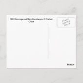 1920 Narragansett Bay Providence RI Harbor Chart Briefkaart (Achterkant)
