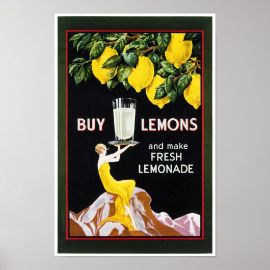 1920 Poster Vintage de limonade d'épicerie restaur (Devant)