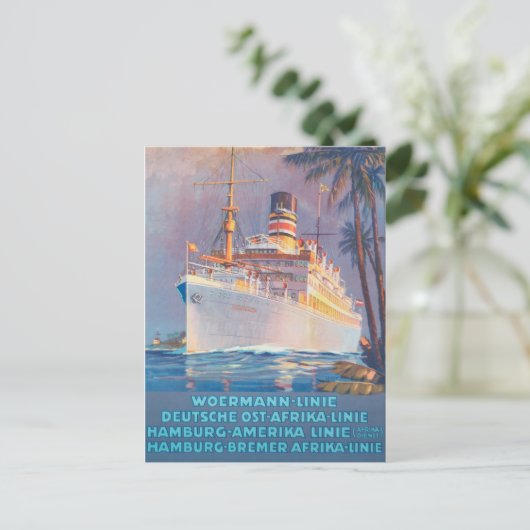 1920 Woermann-Linie Duitsland reisposter Briefkaart (Staand voorkant)
