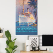  1920 Woermann-Linie Duitsland Reizen Poster (Thuiskantoor)