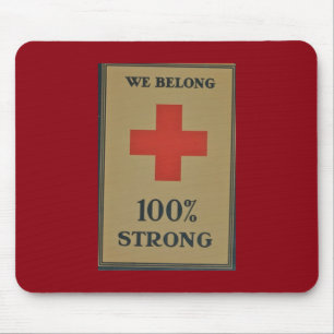 1920 WWI Red Cross"Wij behoren tot 100% sterk" Muismat