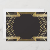 1920s Art Deco Afstuderen Foto Gatsby Party Gold Kaart (Achterkant)