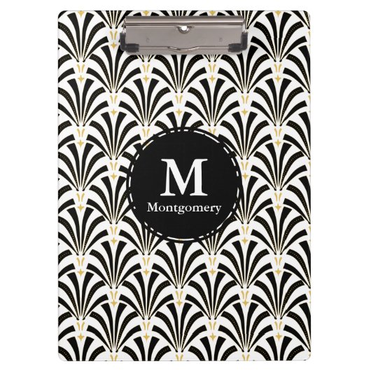 1920s  Art Deco Fans gepersonaliseerd Klembord (Voorkant)