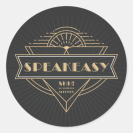 1920s  Art Deco Flapper Speakeasy Ronde Sticker