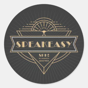 1920s Art Deco Flapper Speakeasy Ronde Sticker