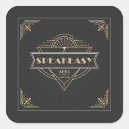 1920s  Art Deco Flapper Speakeasy Vierkante Sticker