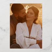 1920's Art Deco Fotobruiloft zwart-wit Folie Uitnodiging (Achterkant)