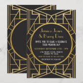 1920's Art Deco Gatsby Grote 20's Huwelijksuitnodi Kaart (Voorkant / Achterkant)