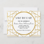 1920s Art Deco Gatsby Save The Date Wedding Invite (Voorkant)