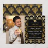 1920s Art Deco Gold Afstuderen Gatsby Party Foto Kaart (Voorkant / Achterkant)