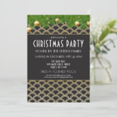 1920's Art Deco Kerst Gatsby Party Uitnodiging (Staand voorkant)
