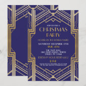 1920's Art Deco Kerstmis uitnodigen Gatsby Party G Kaart (Voorkant / Achterkant)