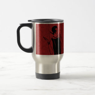 1920s Art Deco Modellen op Modeshow Rood Reisbeker
