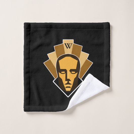1920s Art Deco Standbeeld Crest & Bronzen Finals Bad Handdoek (Wasdoekje)