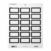 1920's Black & White Adreslabel Etiket (Full Sheet)