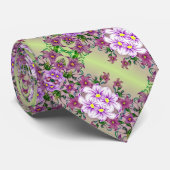 1920's Classic  Bloemen Satijn Foulard Stropdas (Opgerold)