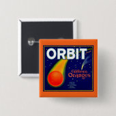 1920s Etiket rond Sinaasappels Vierkante Button 5,1 Cm (Voorkant /achterkant)