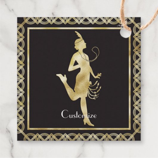 1920's Flapper Girl Thunder_Cove Bedankjes Labels (Achterkant)