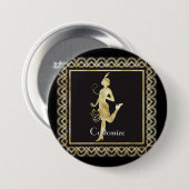 1920's Flapper Girl Thunder_Cove Ronde Button 7,6 Cm (Voorkant /achterkant)