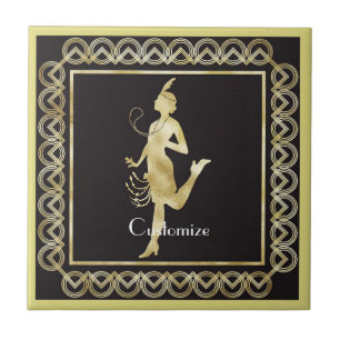 1920's Flapper Girl Thunder_Cove Tegeltje