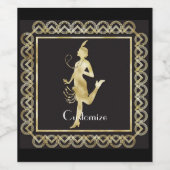 1920's Flapper Girl Thunder_Cove Wijn Etiket (Enkel label)