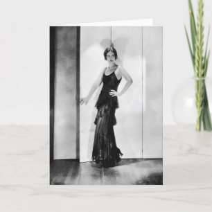 1920s Flapper Glamor Girl Foto Birthday Card Kaart