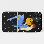  1920's Flapper Lady Moon Stars Red Hair Case-Mate iPhone Case (Achterkant (horizontaal))