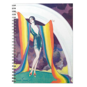 1920s Flapper met regenboog spiraal foto Notitiebo Notitieboek