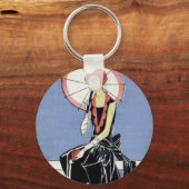 1920s Flapper met Umbrella Sleutelhanger (Voorkant)