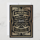 1920's Gatsby Typografie New Years Eve Party Kaart (Voorkant)