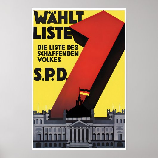 1920s German Election Poster SPD Labour Party (Devant)