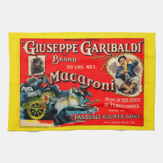 1920s Giuseppe Garibaldi macaroni Theedoek (Horizontaal)