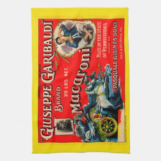 1920s Giuseppe Garibaldi macaroni Theedoek (Verticaal)