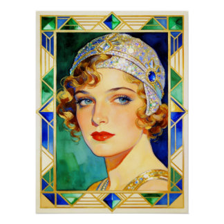 1920's Glamorous Flapper Poster Perfect Poster