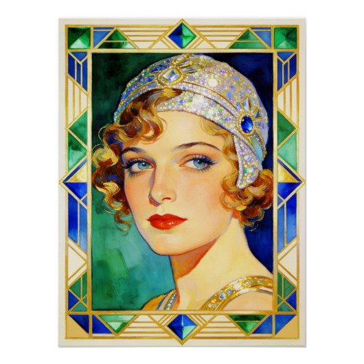 1920's Glamorous Flapper Poster Perfect Poster (Voorkant)