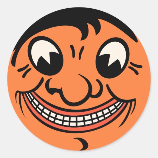1920s  Halloween Jack O'Lantern Gezicht Ronde Sticker (Voorkant)