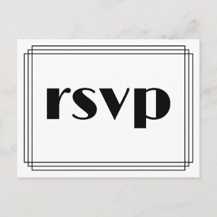 1920s Inspired Look "rsvp" Briefkaart